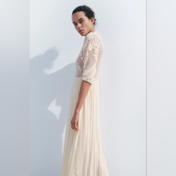 Zara ZW Collection Embroidered Dress - Picture 2 of 6